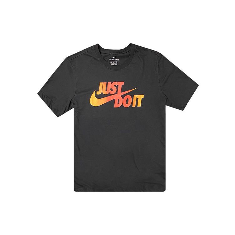 Nike Футболка с коротким рукавом и круглым вырезом с градиентным логотипом, мужские топы, черные CV1987-010
