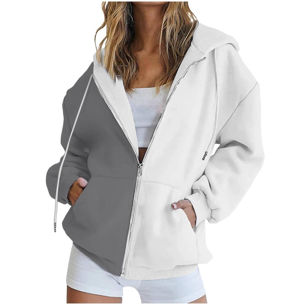 Women's Fashionable Casual Long-sleeved Pullover Hooded Jacket