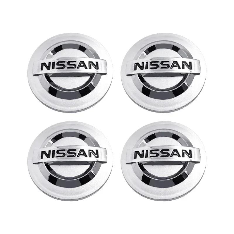 2025 For Nissan 4pcs 54mm 60mm Car Wheel Hub Center Caps Rim Cover Badge Emblem Exterior Styling For Nissan J10 Trail Tiida Tean