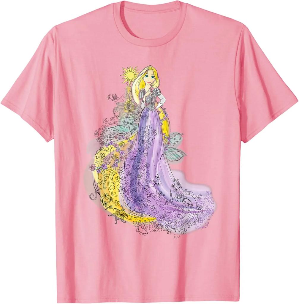 Hot Fashion Rapunzel Watercolor T-Shirt T-Shirt S-4XL Four Seasons Gift Unisex