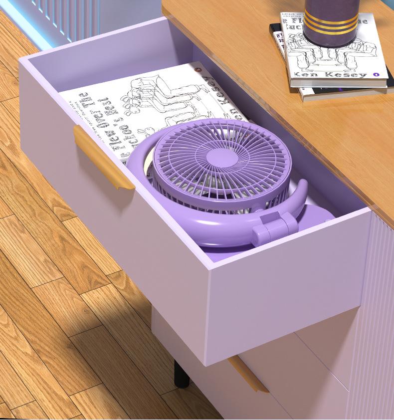 USB Rechargeable Multi-functional Silent Mini Desk Fan with Light