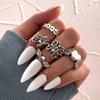 iF ME Punk Vintage Silver Color Poker Billiards Ring Set for Women Gothic Heart Anillos Hip Hop Y2k Korean Fashion Male Gift Jewelry