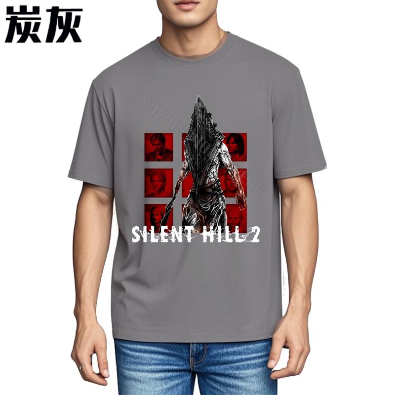 Лучшие футболки Удобная летняя футболка Silent Hill 2 Пирамидоголовый Черная Свободный крой Стильная Дышащая футболка Для повседневной носки