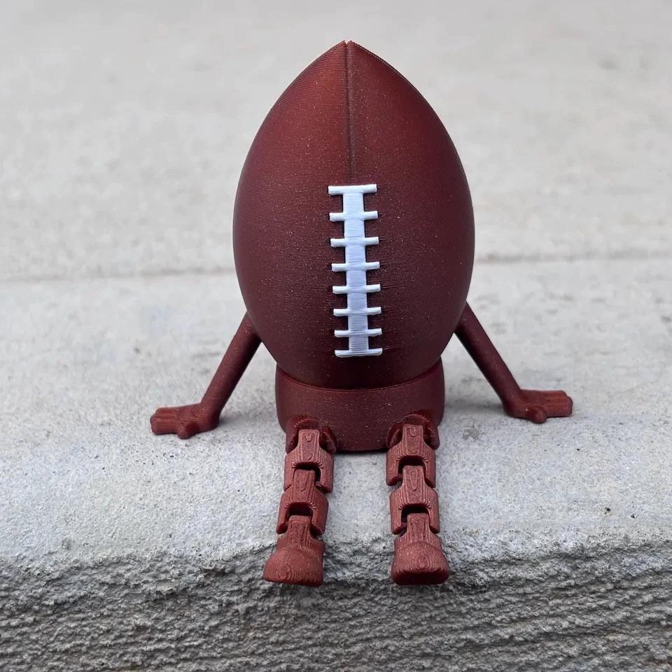 Sports Ball Figurine Collection,Miniatures Ball Sports Set with Articulated Leg, Funny 3D Printed Golf,Basketball,Soccer Desktop Decor,Office Desk