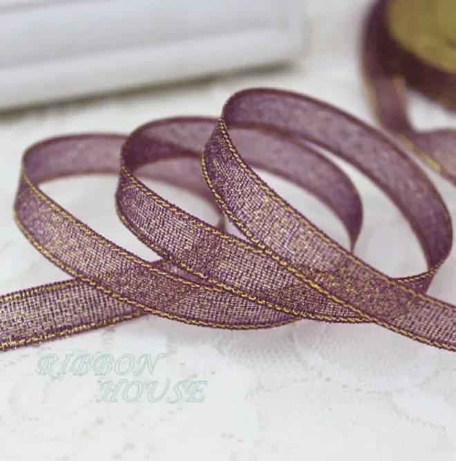 Цветная 1 см лента для подарка в виде цветка лука бант для рождественского украшения