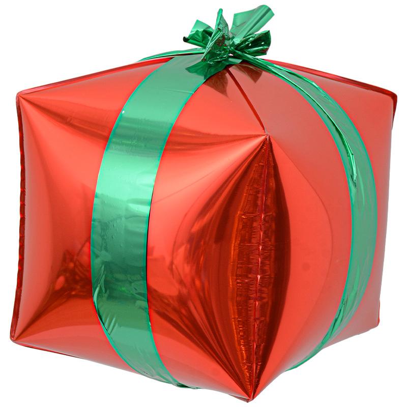 4D Aluminum Film Balloon 10 Inch 18 Inch 22 Inch Three-Dimensional Ball Square Birthday Christmas Party Gift Box Decorative Props