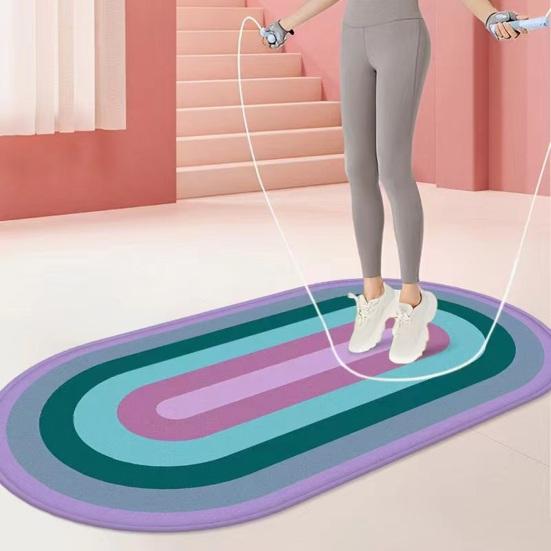 100x50 см Радужный коврик для прыжков со скакалкой, двусторонний противоскользящий силиконовый коврик, противоударный коврик для фитнеса и упражнений, домашний прикроватный ковер