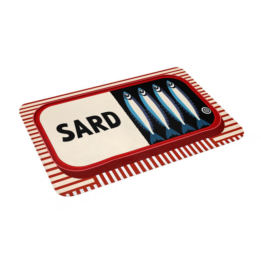 Funny Vintage Sardines Tin Design Front Door Mat Anti-Slip Indoor Waterproof Doormat Garden Garage Entrance Rug Carpet