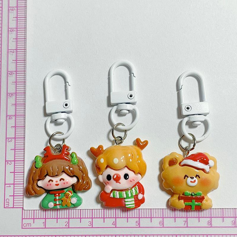 1 шт. креативный мультяшный рождественский брелок для ключей с изображением животных, сумка, автомобильная подвеска, аксессуары для самостоятельного изготовления, небольшие подарки, рождественские украшения