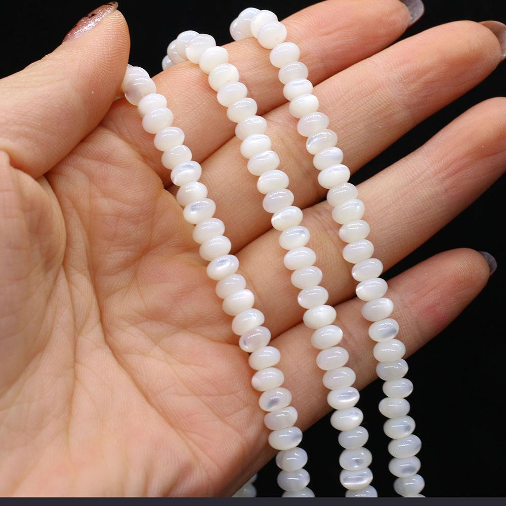 1 нить натуральных пресноводных ракушек бусины белые абакус-образные изоляционные бусины для изготовления ювелирных изделий своими руками ожерелья серьги браслеты бусины аксессуары
