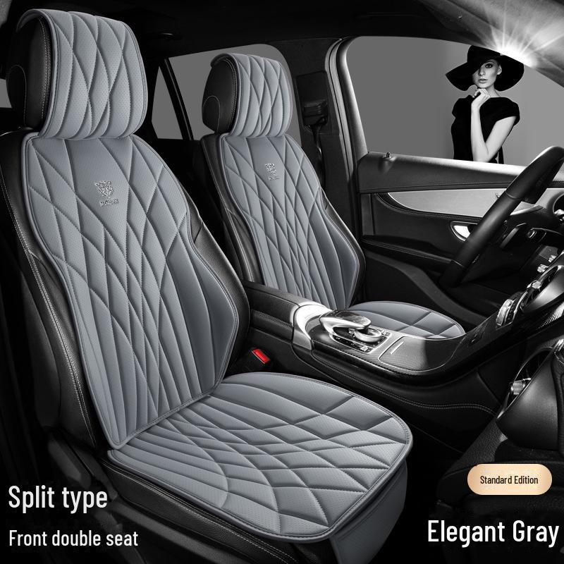 Универсальный комплект подушек для автомобильного сиденья из дышащей кожи наппа - 3 предмета, всесезонный, перфорированный, чехол для заднего сиденья, однокомпонентная подушка для маленького автомобиля