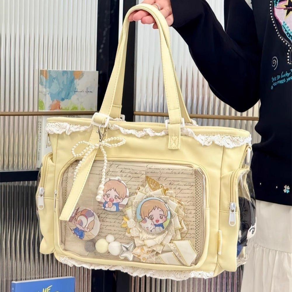 Harajuku Shoulder Bag Women Korean Transparent Ita Bag Student Crossbody Bag Female Japanese Designer Preppy Handbag Purse
