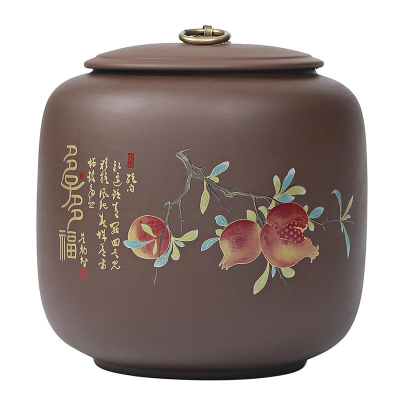 Черный домашний кухонный фиолетовый глиняный чайник для чая большой герметичный керамический чайник для хранения пуэра домашний чайник для чая черная банка для чая оптом