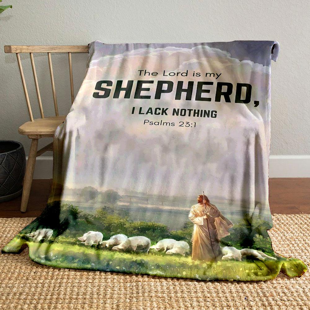 The Lord is my Shepherd Psalm 23:1 Religious Blanket Printed Blanket for Living Room Bed Couch lunch break Blanket for Friend's festival Gift