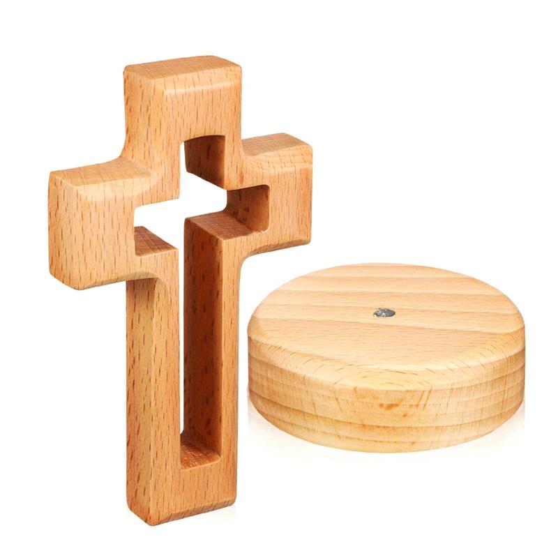 Cross Wood Crucifix Standing Jesus Wall Wooden Religious Christian Table Decoration Gifts Holy Church Religious Ornament Statue