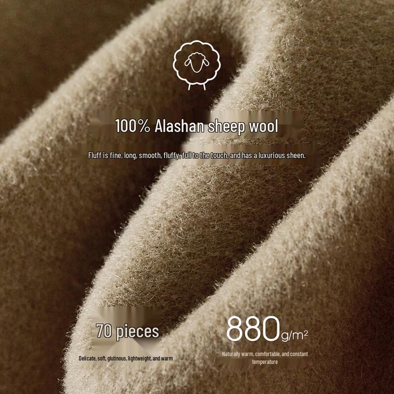 Women's Mid-Length 100% Wool Double-Sided Coat