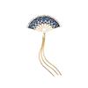 Fan Tassel Brooch, Female Personality and Charm, Enamel Diamond-encrusted Brooch, Korean Style Fashionable Corsage