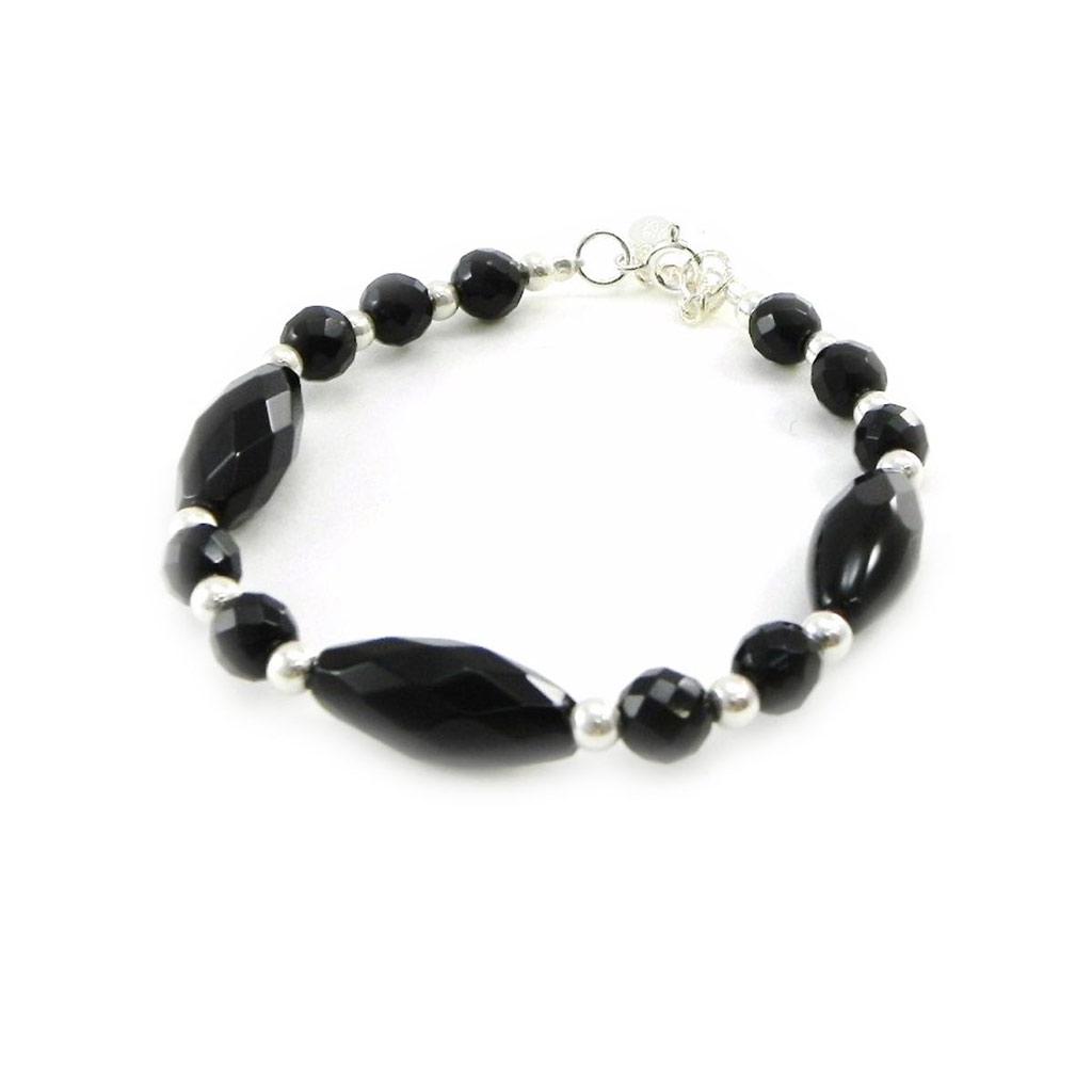 Les Trésors De Lily [I9031] - Серебряный браслет «Минералия» черный агат