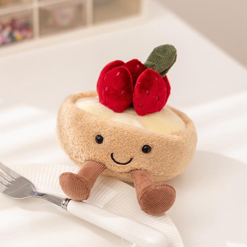 JC Strawberry Lemon Tower Plush Toy New Gourmet Plush Doll Ornament Tian Pin Series Soothing Doll Girls