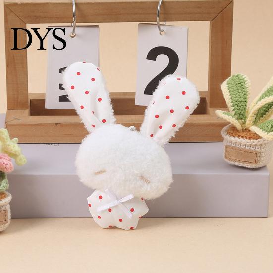 Plaid Ear Bunny Charm Ribbon Bow Rabbit Plush Pendant for Backpacks, Stuffed Bag Charm, Soft Animal Keychain Decoration Decorative Accessory