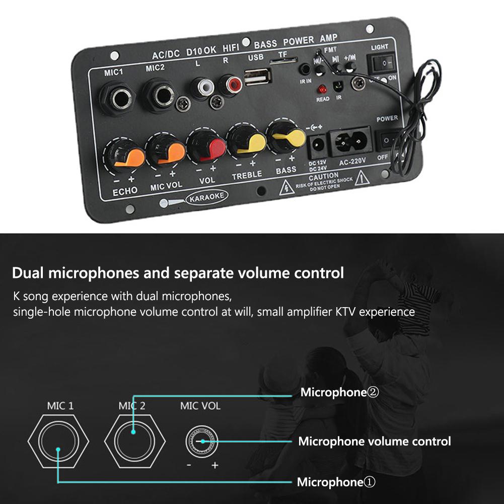 D10 12 В 24 В Bluetooth-совместимый цифровой усилитель мощности сабвуфера