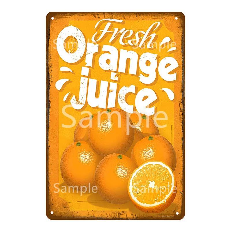 Памятная доска Thatchers Фрукты Бананы Металлическая вывеска Винтажное украшение фермы Домашний декор Наклейка на стену Магазин Живопись Постер для ресторана YL168