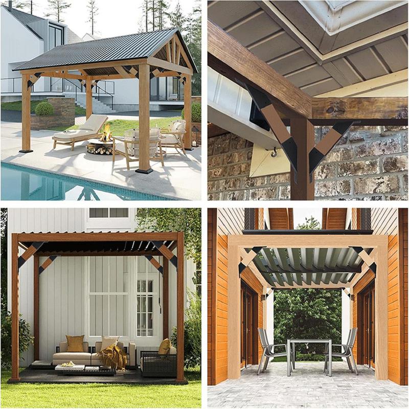 Pergola Connector Brace 45 Degree Pergola Brackets Angle Support Bracket Heavy Duty Shelf Bracket With Screws Connector Brace