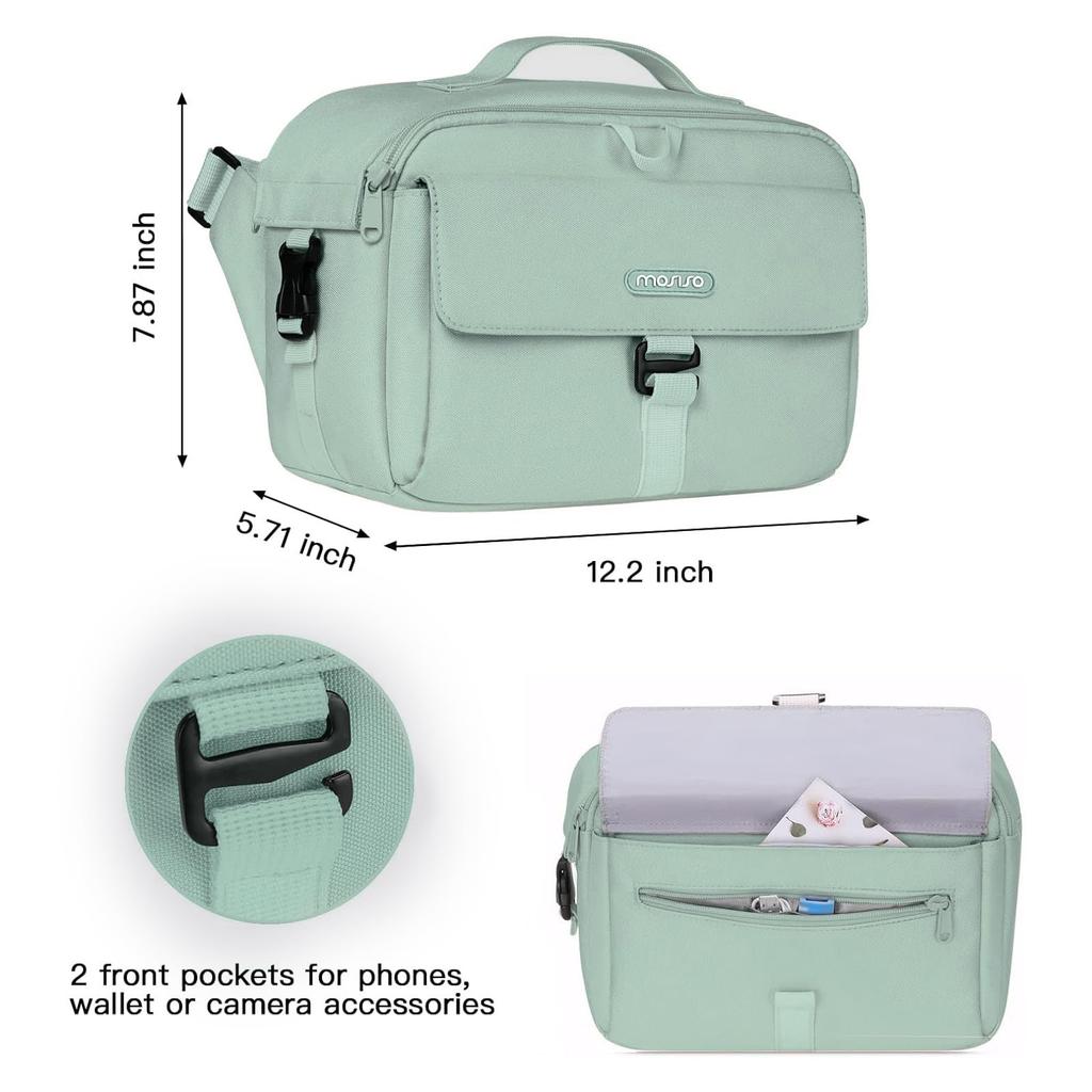 Сумка для фотокамеры MOSISO, совместимая с защитной сумкой-мессенджером, компактная сумка через плечо с мягкой подкладкой и дождевым чехлом для цифровых зеркальных фотокамер/зеркальных фотокамер/беззеркальных фотокамер