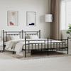VidaXL Metal Bed Frame with Headboard-Footboard Black 200x200 Cm 353562