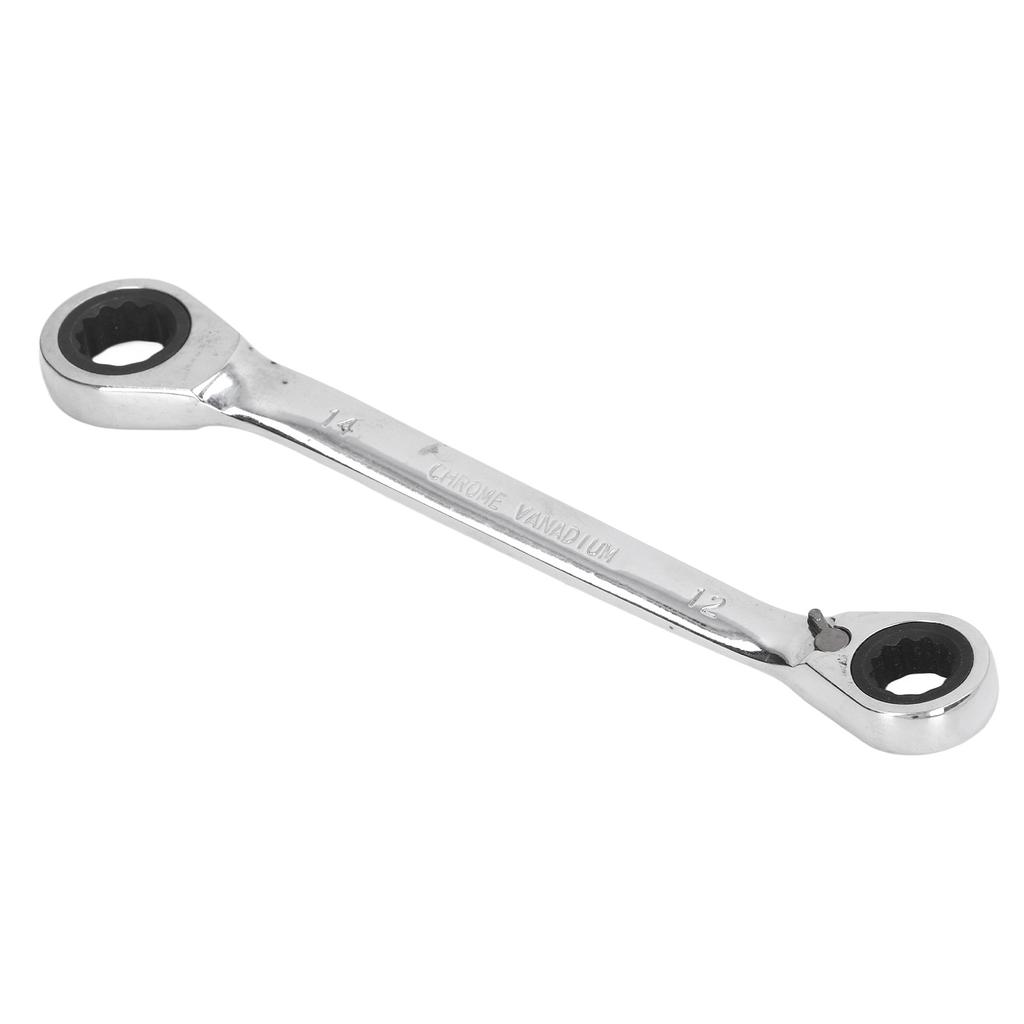 Double Box Ratcheting Wrench 12‑14mm 72 Tooth Chrome Vanadium Steel Double Ended Ratchet Wrench for