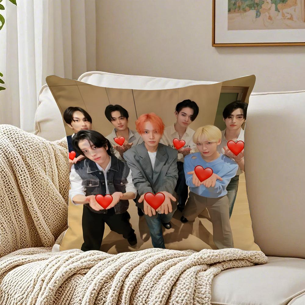 band energetic EEENHYPEN Cushion Cover Pillowcase Antidustmite living Room Sofa Decor Cushion Room