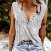 Women Tanks Sexy V Neck Sleeveless Summer Tops Vest 3D Gilded Pattern Print Cool Lightweight Tops