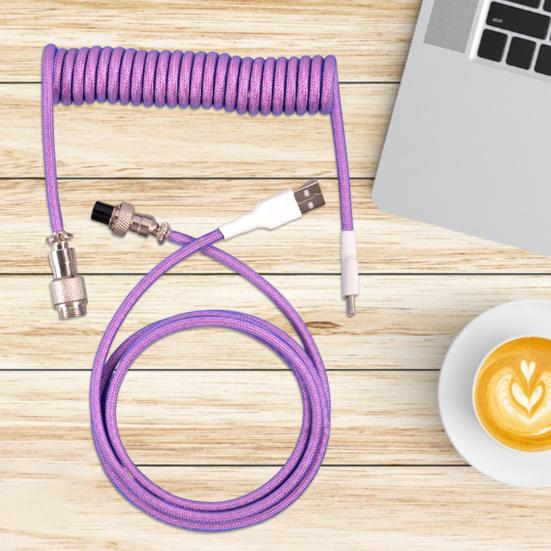 Механическая клавиатура кабель Plug-and-play Гибкий Очень длинный Яркий цвет Телескопический Не запутывающийся Type-C к USB