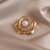 Fashion Temperament Golden Camellia Brooch High Sense Women's Suit Jacket Sweater Coat Pin Decoration