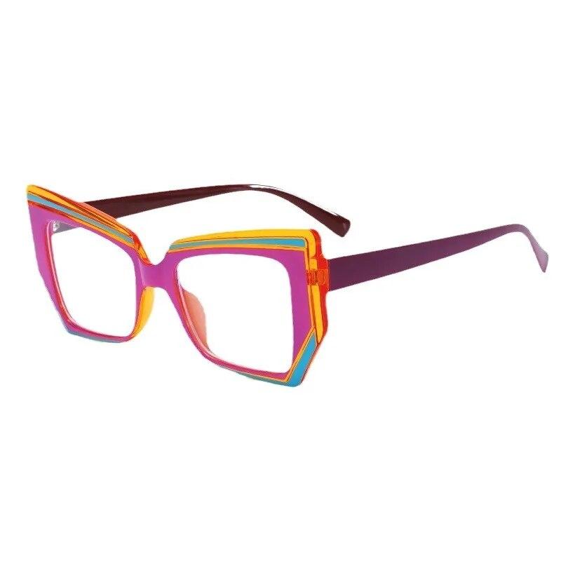 Women Luxury Designer Color Stitching Eyeglasses for Ladies Anti Blue Light Blocking Glasses Frame Optical Frame