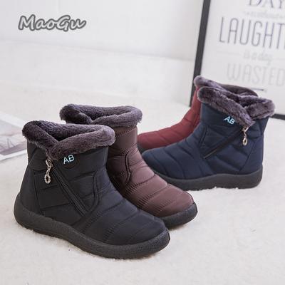 Модные женские размеры 35 44 Зимние снежные ботинки Комфортные на подкладке из искусственного меха Теплые хлопковые туфли На молнии Толстая подошва Водонепроницаемые ботильоны Mujer 2025