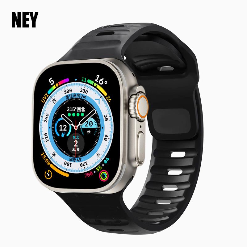 Спортивный ремешок для Apple Watch Ultra band 49 мм 45 мм 40 мм 44 мм 42 мм 41 мм 38 мм Силиконовый браслет с отверстием для воздуха iWatch Serie 8 7 6 SE 5 4 3