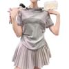 Футболка Diamond In Gray с короткими рукавами для женщин. Летний модный и стильный топ из чистого хлопка.