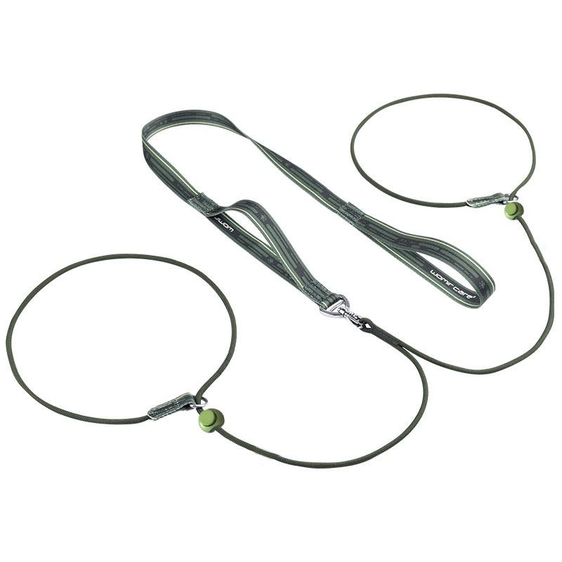 Dual Dog Leash Walking Two Dogs Simultaneously Nylon Non-Extendable Anti-Pull Heavy Duty Pet Lead With Handles