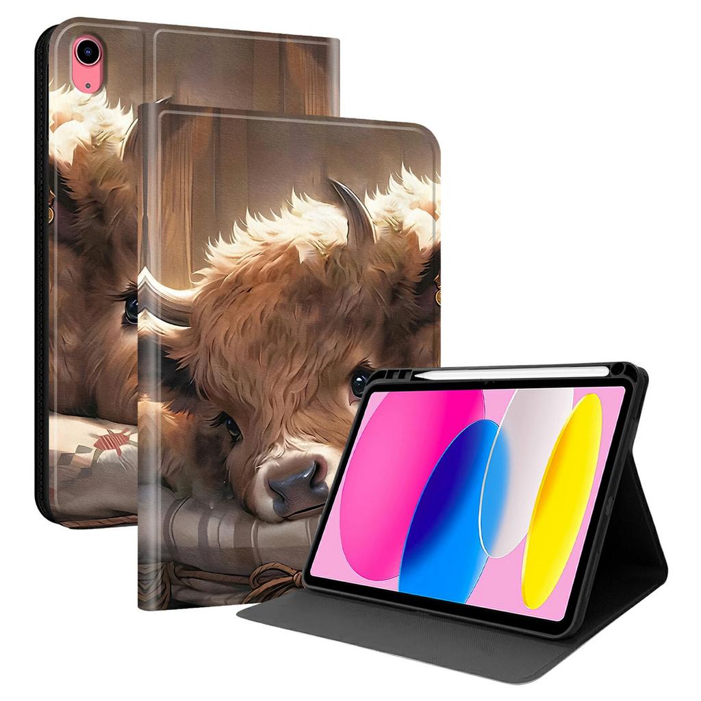 PU Leather Case For iPad (2025) / 10.9 (2022) Pattern Print Tablet Cover Stand with Pen Slot (Stylus Not Included)