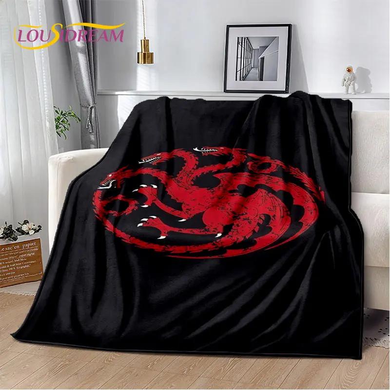 Мягкое плюшевое одеяло House of The Dragon, Фланелевое одеяло-плед для гостиной, спальни, кровати, дивана, пикника, Покрытие для детей