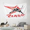 Red Star with Musician Silhouette Pattern Wall Hanging Tapestry Decorative Tapestry Home Decor for Bedroom and Living Room