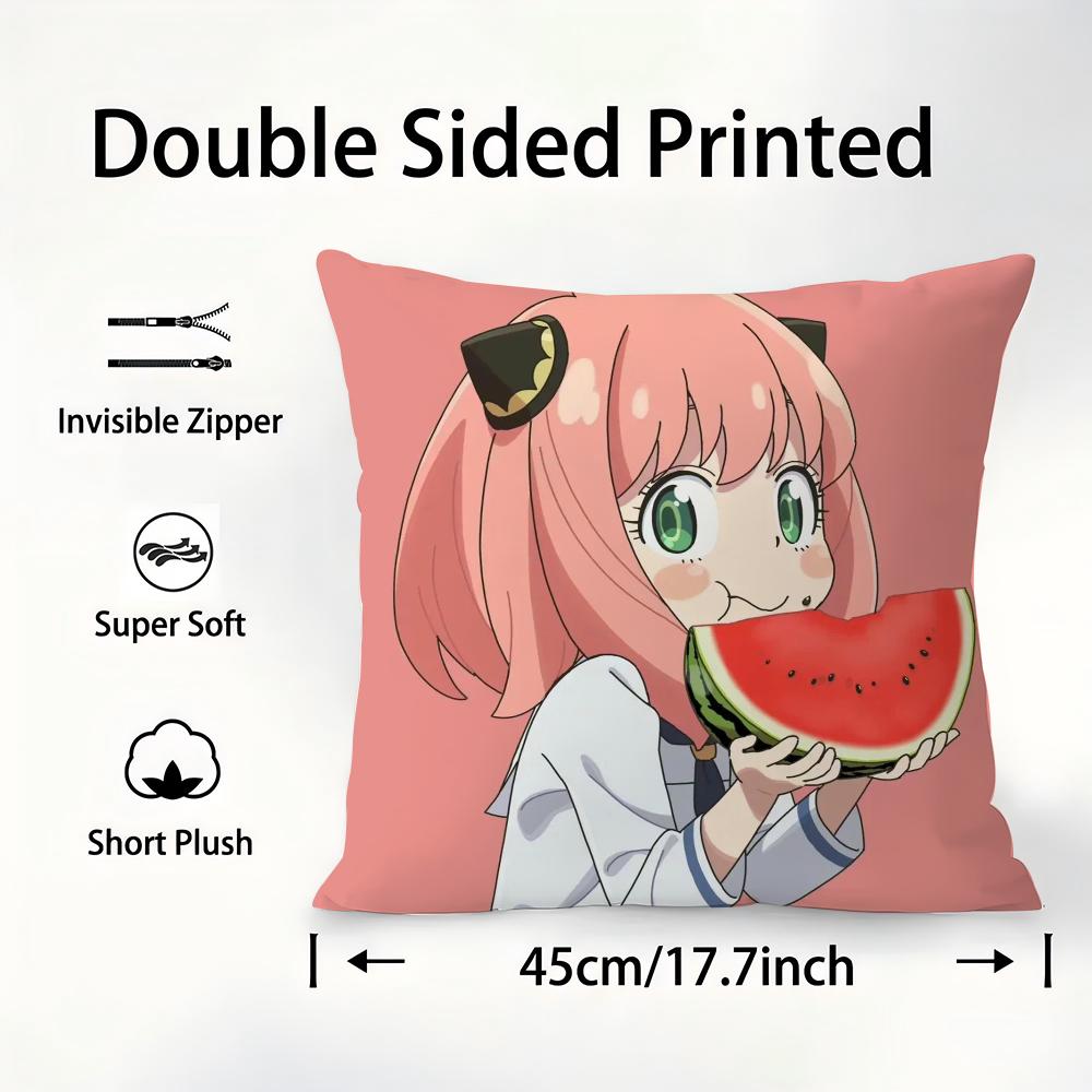 Anime Cute S-SpyX Family Pillow Case Sofa Decorative Home Double-sided Printing Short Plush Cushion Cover Throw Pillow Cover