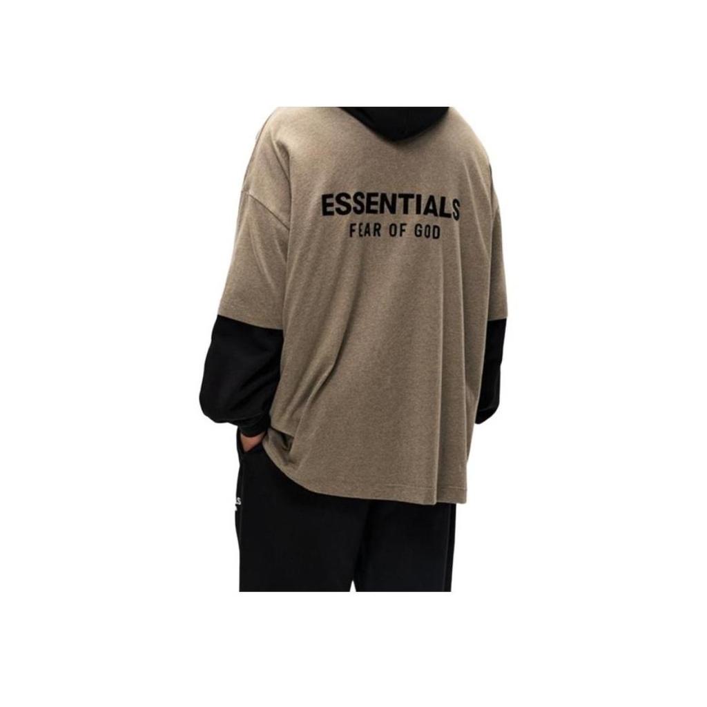 Fear of God Essentials Fw24 Праздничная Базовая Серия Футболка с Принтом Букв на Груди с Круглым Вырезом Свободная Короткая Мужская Глубокий Туманно-Серый 125HO244369F