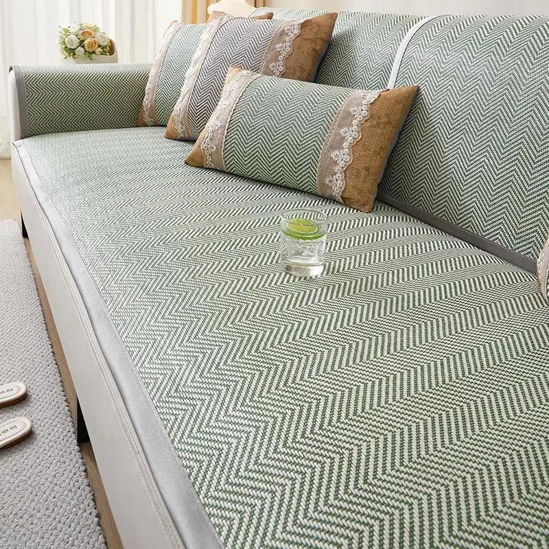 Летний коврик для дивана Ice Vine, прочный, простой, пылезащитный, противоскользящий, защитный чехол для мебели, модная, моющаяся подушка для сиденья