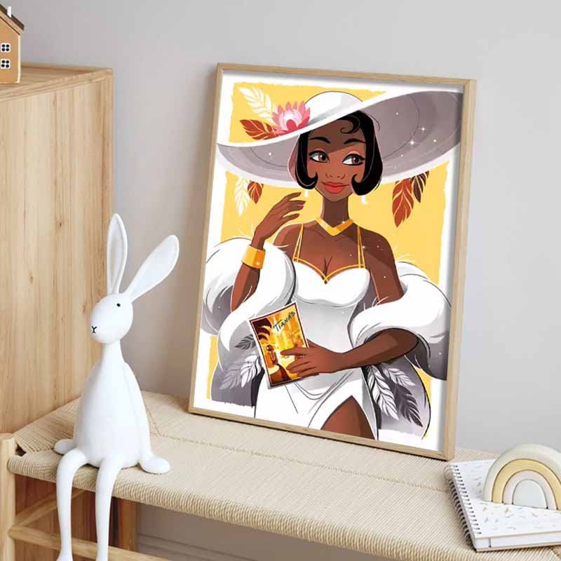Disney Diamond Painting Princess Tiana Retro Elegant Illustration Mosaic Art DIY Cross Stitch Embroidery Set Full Diamond Home Decor Gift