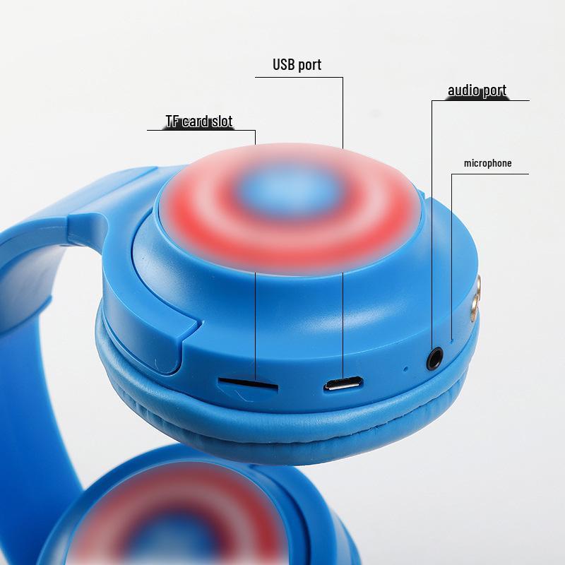 Мультяшные аниме беспроводные Bluetooth-наушники для детей - Накладная конструкция с ультрадолгим временем работы от аккумулятора
