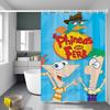 Классическая анимация П-Финес и Ф-Ферб Белая шторка для душа, Декоративная шторка для душа для ванной комнаты, Водонепроницаемая шторка для душа