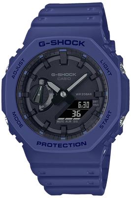 G-SHOCK GA-2100-2AJF Аналогово-цифровые часы Темно-синий Carbon Core Guard Мужские Ударопрочные