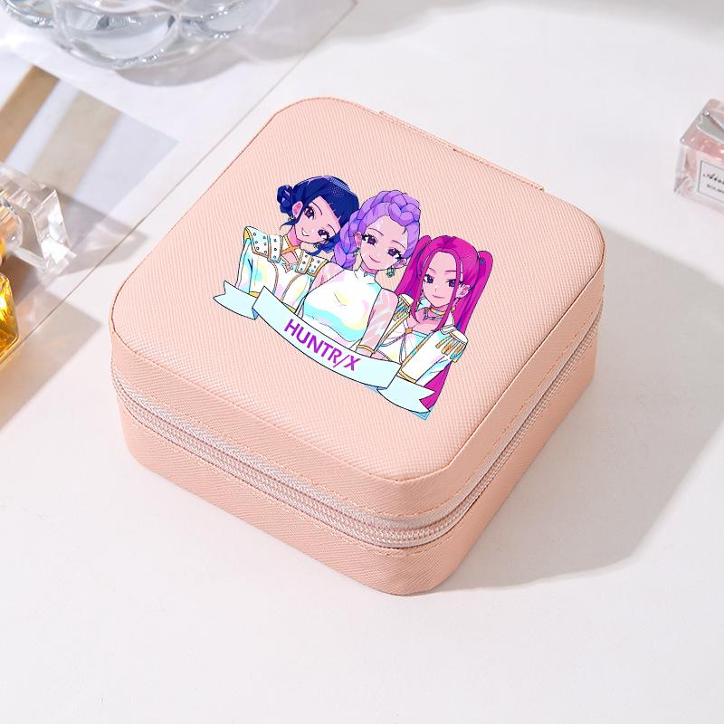 Kpop Demon Hunters Travel Portable Jewelry Storage Box Organizer Jewelry Case Earrings Necklace Ring Jewelry Boxes Birthday Gift